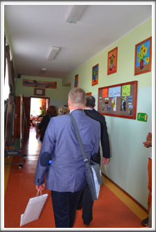 MOAS dormitory hallway 
with student artwork